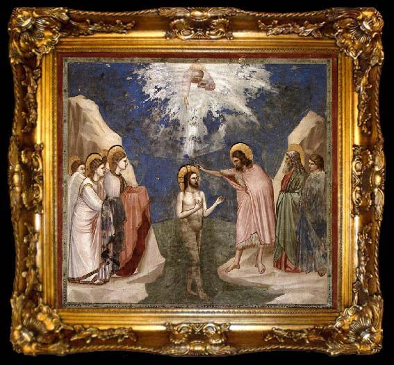 framed  GIOTTO di Bondone Baptism of Christ, ta009-2